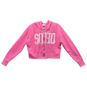 Rue 21 - Women's Long Sleeve Hooded Sweatshirt - Pink - Medium